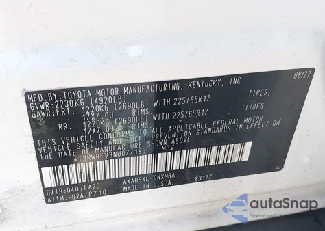 2022 Toyota Rav4 Xle from USA, damaged, VIN 4T3RWRFV3NU077185